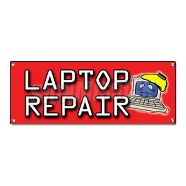 Signmission LAPTOP REPAIR BANNER SIGN computers laptop virus maintenance software install B-Laptop Repair - main